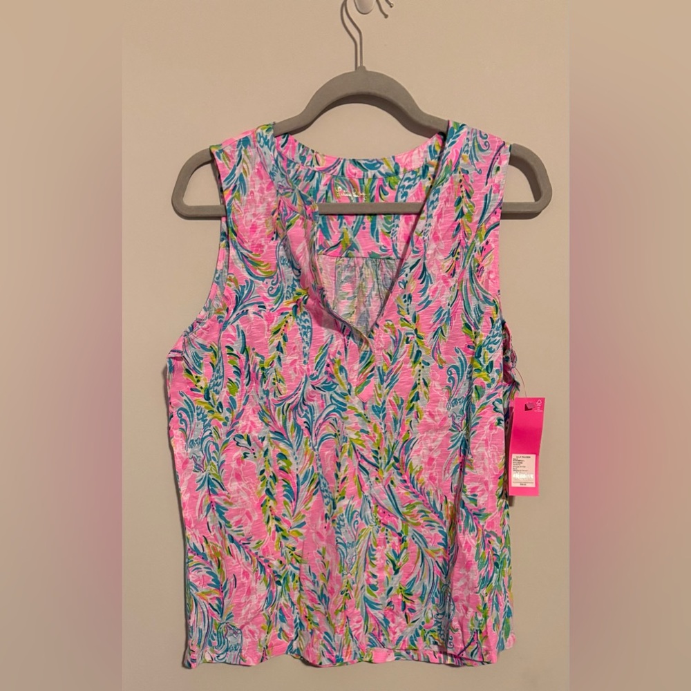 Lilly Pulitzer paisley Patterned Tank Top Large sleeveless summer casual cuteNWT